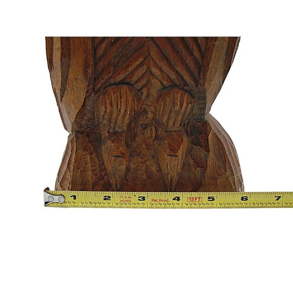 Vintage Handcrafted Wooden Sculpture Statue Art Home Decor Owl Figurine 12" Tall - Picture 10 of 11